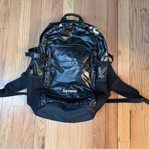 Supreme Black Shiny Nylon Backpack
